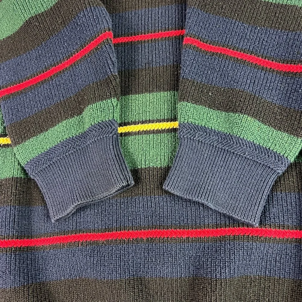 VTG 90s Nautica Knit Sweater Mens Fits Large Colorful Striped Crewneck Tag XL